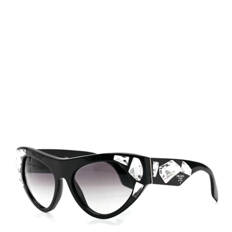 prada crystal voice sunglasses spr 21q 139424|PRADA Crystal Voice Sunglasses SPR 21Q Black 139424.